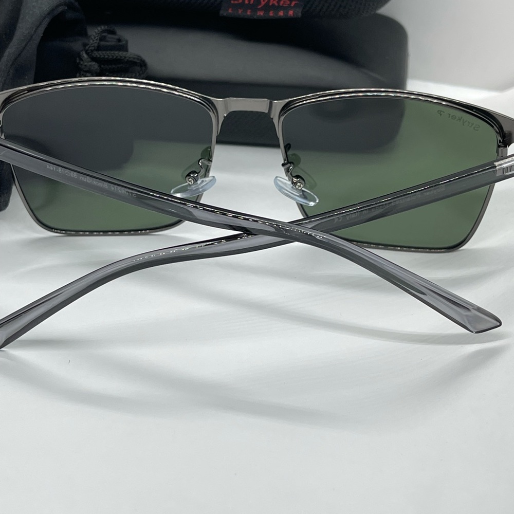 New Stryker Polarized Sunglass ST06214 Gun/Green - Picture 6 of 7
